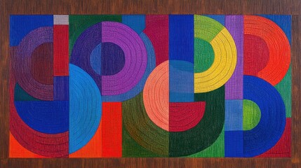 Fototapeta premium Abstract Colorful Geometric Composition Of Circles And Rectangles