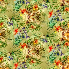 Multi flower and leaf digital shirt design 