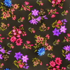 Multi flower and leaf digital shirt design 