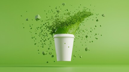 Matcha Latte Drink Green Tea Powder Organic Ceremonial Traditional Japanese Cafe.