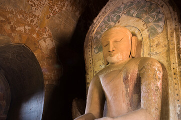 principle Buddha image of Khaymingha Pagoda , Nyaungu city, Myanmar