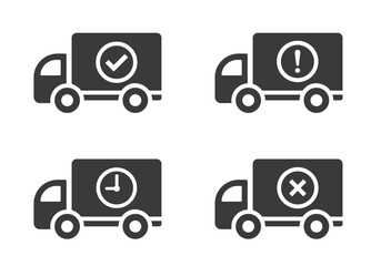 Delivery icons. Flat vector illustration. White background. 