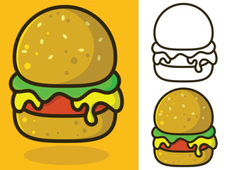 Simple burger vector illustration