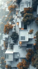 Buildings with trees grow vertically, architecture, residential, real estate