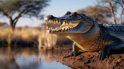 Obraz premium サバンナ-ナイルワニ