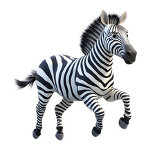 Fototapeta premium Dynamic Animal In Motion Print Design Concept With White Background - Zebra Design Concept