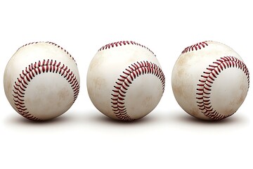 Baseball balls on a white background. 