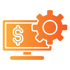 economic system vector single icon with a glyph gradient style