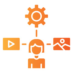 content management vector single icon with a glyph gradient style