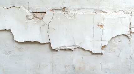 Obraz premium Urban decay wall, textured surface revealing cement cracks and stains, minimalist aesthetic, clean backdrop creating an open and simple environment, ideal for design applications