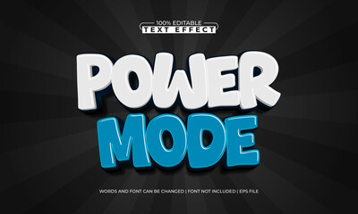 power mode editable text effect with a game and play text style