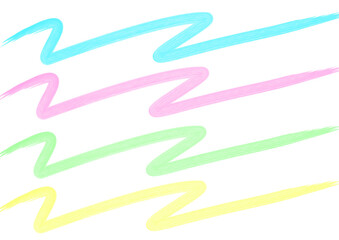 水彩風　くねくね線