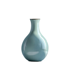 Elegant Turquoise Ceramic Vase In Soft Natural Light On A Minimalist Desk Surface Decorated With