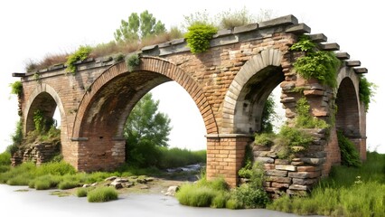 Fototapeta premium Ruined Brick Arch Bridge