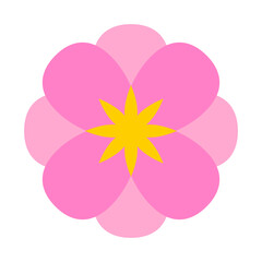 flower icon, pink floral simple, emoji flower cute, flora sticker