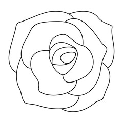 flower rose simple line, dashed line floral icon, flower outline shape, flora dot stroke