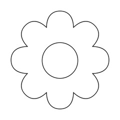 flower simple line, dashed line floral icon, flower outline shape, flora dot stroke