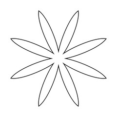 flower simple line, dashed line floral icon, flower outline shape, flora dot stroke