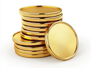 Stacked Gold Coins Representing Investment and Economic Success