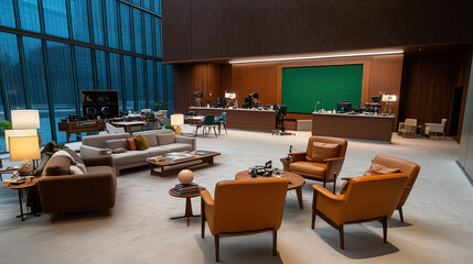 Professional video production workspace with modern equipment and organized setup, showcasing creativity and efficiency in digital media production.
