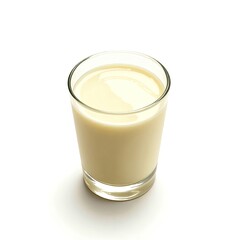 Isometric Glass of Creamy White Milk Drink 