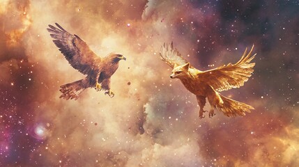 Celestial Eagle and Fox A Cosmic Encounter