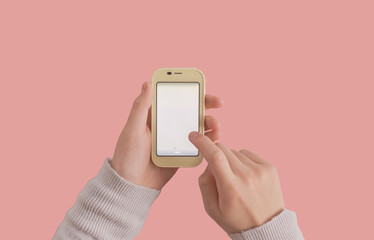 A child using a kids smartphone. キッズスマホを使う子供。