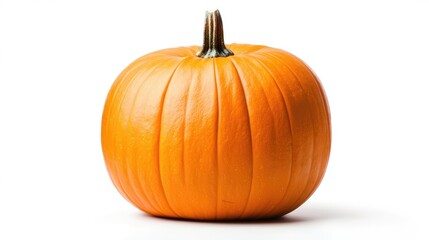 Obraz premium Ripe orange pumpkin, studio shot, white background, autumn harvest
