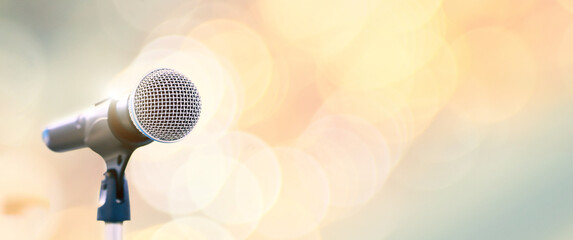 Microphone for press conference speaker report interview concepts or broadcasting public speaking...