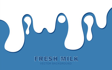 Milk wave on blue background. Splash of yogurt cream
