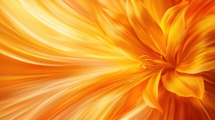 A vibrant, swirling blend of orange and yellow hues, resembling a luminous flower or abstract painting, evoking warmth and energy.