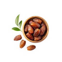 Fresh Dates on a bowl on a transparent background