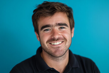 Fototapeta premium Man on solid background