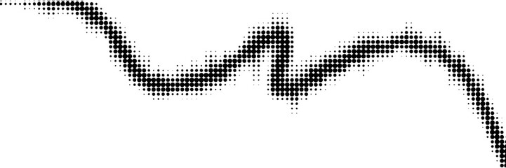 Vector retro grunge sound wave pattern. Audio equalizer halftone design with pulse effect