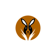 rabbit logo with an orange circle