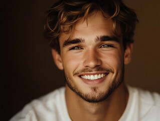 Fototapeta premium Man on solid background