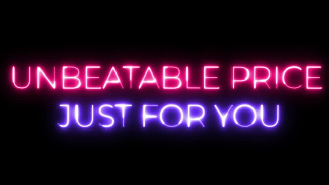 Unbeatable Price Neon Sign: Just For You!
