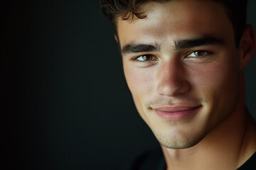 Fototapeta premium Man on solid background