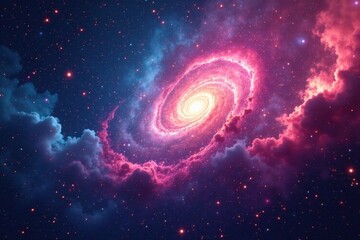 Fototapeta premium Kaleidoscopic nebula, swirling stardust, vibrant hues, iridescent, pattern, sparkle
