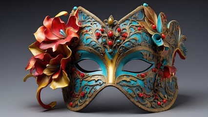 "Set of 3 Mardi Gras and Carnival Traditional Masquerade Masks in Purple, Gold, and Green Colors Isolated on Transparent Background, PNG"