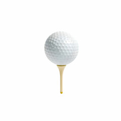 a golf ball on a tee isolated on the white background