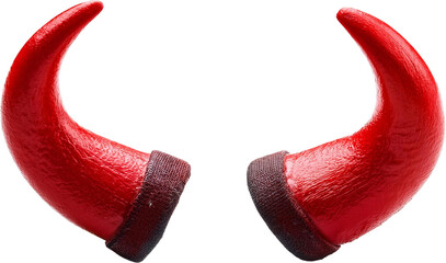 Vivid red devil horns halloween costume accessory party props isolated transparent background