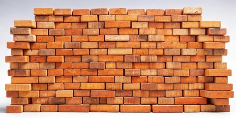 Fototapeta premium A stack of bricks arranged together to form a solid and sturdy wall, showcasing its structural integrity and architectural design features , structural integrity, building materials