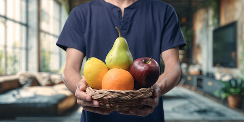 Fresh Fruit Basket for Healthy Living and Wellness