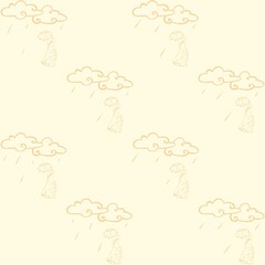 Obraz premium Pattern woman walking in the rain 