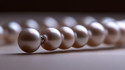 Elegant Pearl Necklace Close-Up: A Luxurious and Timeless Accessory