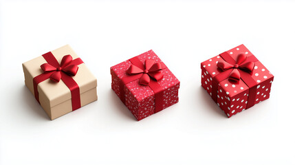 Obraz premium red gift box with ribbon