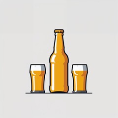 beer bottle icon on plain white background