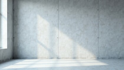 Fototapeta premium Bare concrete wall, large blank canvas Minimalist interior , white, gallery