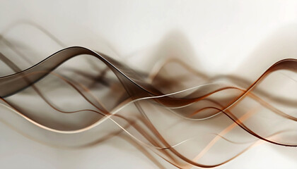 Abstract Digital Artwork of Undulating Waveforms in Earthy Tones